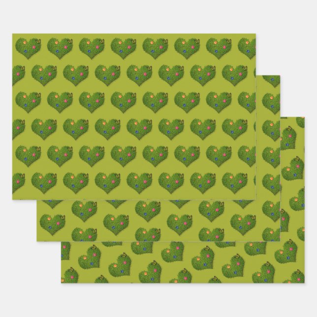 Feuille De Papier Cadeau Papillon en forme de coeur (Lot)