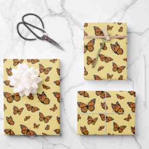 Feuille De Papier Cadeau Papillon Monarque Motif De Vol Aléatoire
