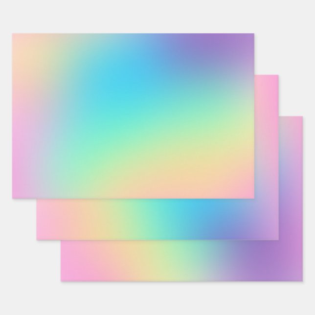 Feuille De Papier Cadeau Pâque doux et Prismatique (Lot)