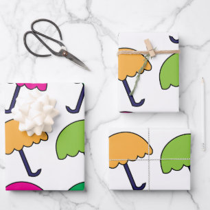 Feuille De Papier Cadeau Parapluie coloré