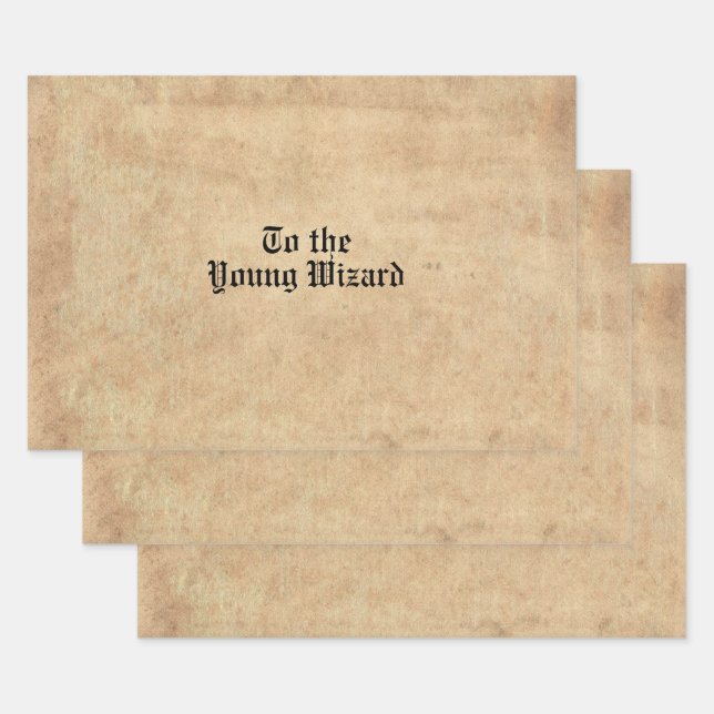Feuille De Papier Cadeau Parchemin antique avec police magique (Lot)