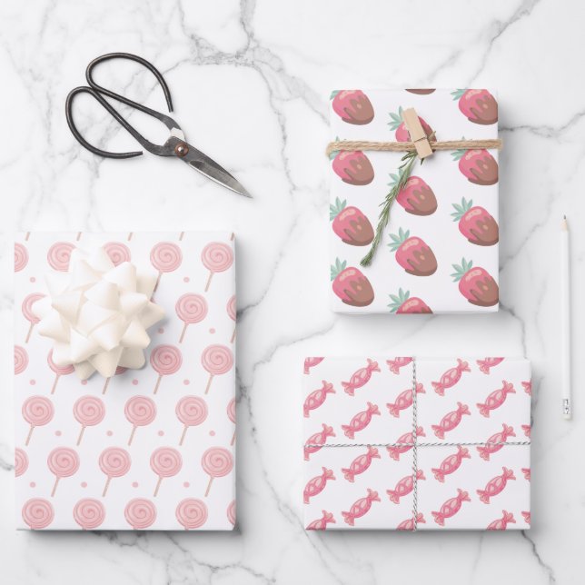 Feuille De Papier Cadeau Parti de Candyland (Recto)