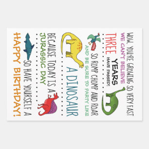 Feuille De Papier Cadeau Parti Dinosaur