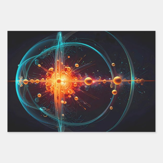 Feuille De Papier Cadeau particule de neutron subatomique (Devant)