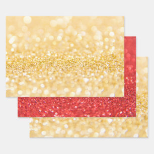 Feuille De Papier Cadeau Parties scintillant brillante de sable