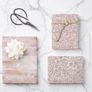 Feuille De Papier Cadeau Parties scintillant brillante rose