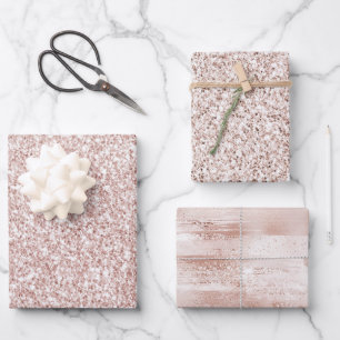 Feuille De Papier Cadeau Parties scintillant brillante rose