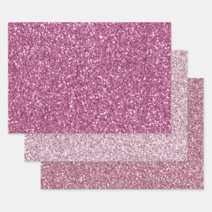 Feuille De Papier Cadeau Parties scintillant brillante rose glam