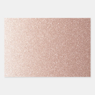 Feuille De Papier Cadeau Parties scintillant de dégradé or Rose Faux