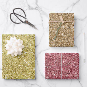 Feuille De Papier Cadeau Parties scintillant d'étincelle d'or