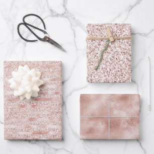 Feuille De Papier Cadeau Parties scintillant en verre rose pâle