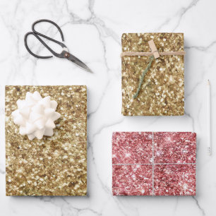 Feuille De Papier Cadeau Parties scintillant Gold Sparkle  