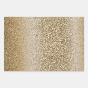 Feuille De Papier Cadeau Parties scintillant Gold White Glam