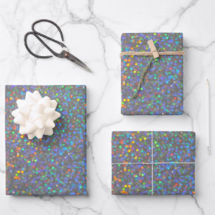 Feuille De Papier Cadeau parties scintillant holographique
