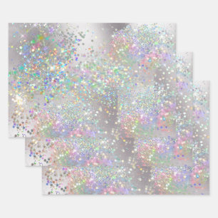 Feuille De Papier Cadeau parties scintillant holographique étincelante en a