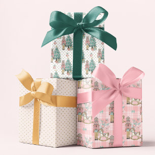 Feuille De Papier Cadeau Parties scintillant Noisette rose Noël Motifs fest