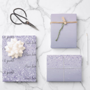 Feuille De Papier Cadeau Parties scintillant Ombre violette