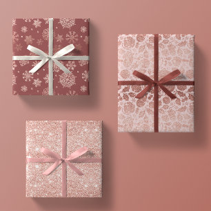 Feuille De Papier Cadeau Parties scintillant or rose Élégant cadeau de Noël