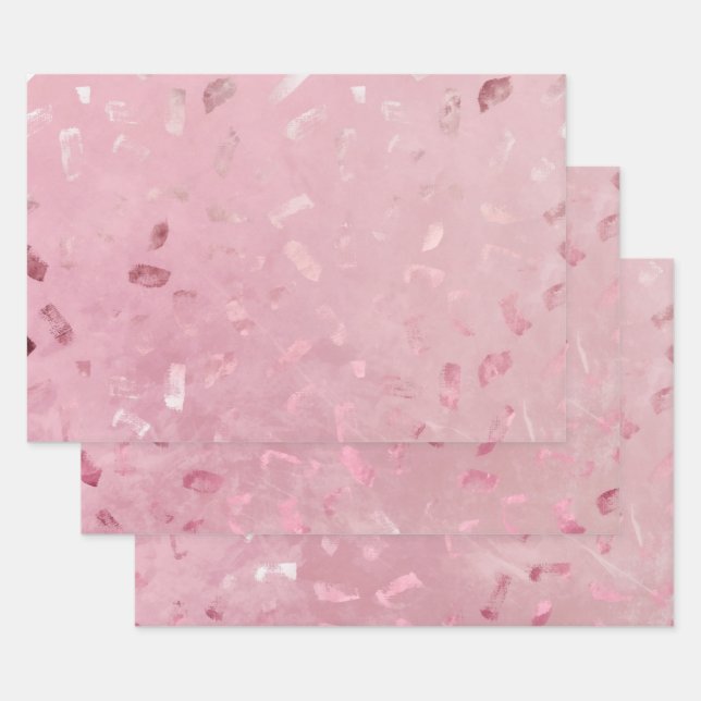 Feuille De Papier Cadeau Parties scintillant or rose Rose (Lot)