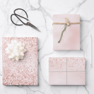 Feuille De Papier Cadeau Parties scintillant rose pâle