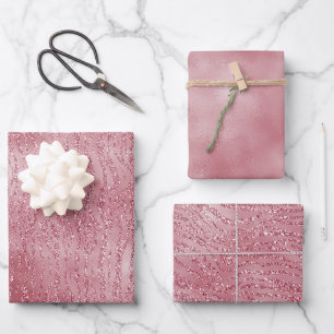 Feuille De Papier Cadeau Parties scintillant rose rose Zebra Animal