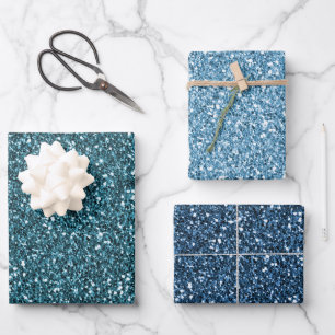 Feuille De Papier Cadeau Parties scintillant turquoise Blue Aqua
