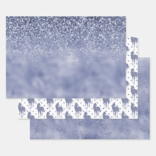 Feuille De Papier Cadeau Parties scintillant Unicorne violette