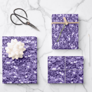 Feuille De Papier Cadeau Parties scintillant violet ultra violet étincelle