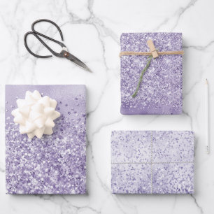 Feuille De Papier Cadeau Parties scintillant violette brillante           