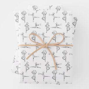 Feuille De Papier Cadeau Pas de Doodle Ballerina Sketch Cadeau