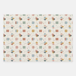 Feuille De Papier Cadeau Pastel Cakes, Balloons & Confetti Scandi