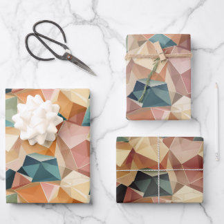 Feuille De Papier Cadeau Pastel Geometric Pop | Wrapping Paper Sheets Set