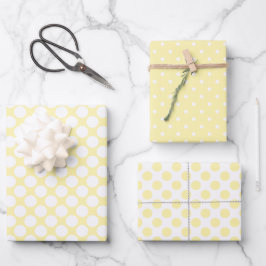 Feuille De Papier Cadeau Pastel Jaune Polka Dot Spring