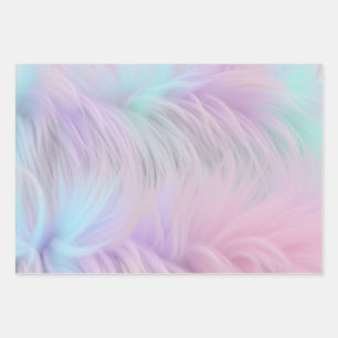 Feuille De Papier Cadeau Pastel Rainbow Fur