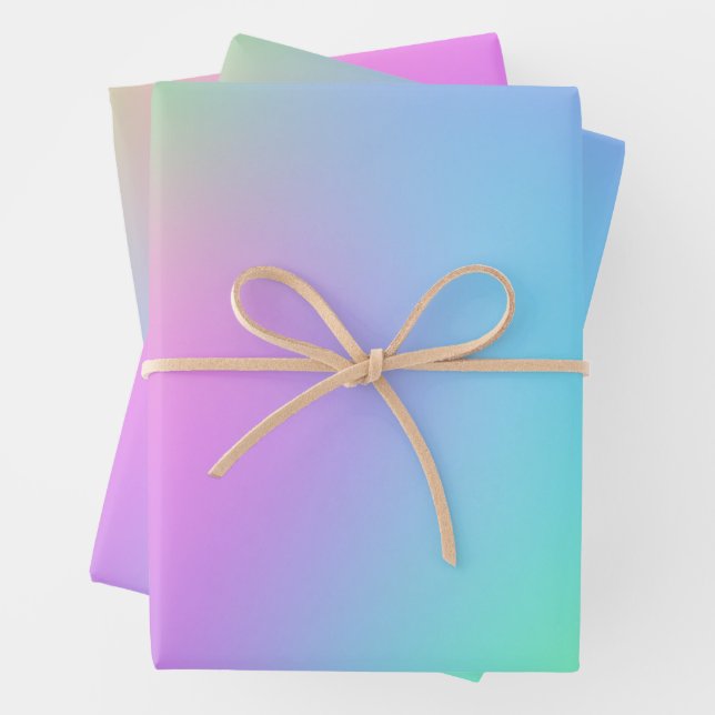 Feuille De Papier Cadeau Pastel Rainbow Gradient (En situation)