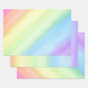 Feuille De Papier Cadeau Pastel Rainbow Gradient Ombré