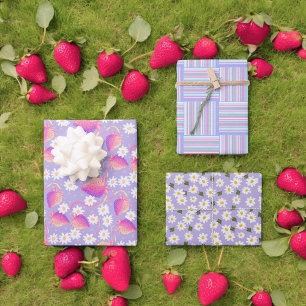 Feuille De Papier Cadeau Patch fraise Psychedelic