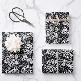 Feuille De Papier Cadeau Pâtes de chien et os Faux Lace Art Imprimer