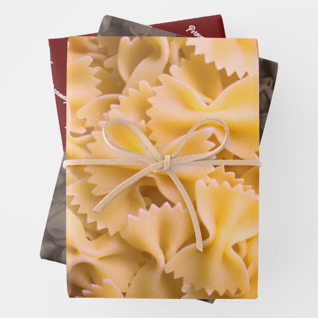 Feuille De Papier Cadeau Pâtes et chips chocolat photo de vacances (En situation)