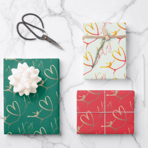 Feuille De Papier Cadeau Patinage artistique "J'aime le patinage"