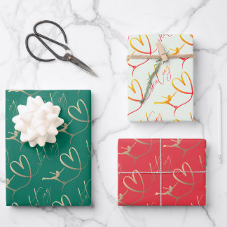 Feuille De Papier Cadeau Patinage artistique "J'aime le patinage"
