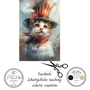 Feuille De Papier Cadeau Patriotique 4 juillet Chats Découpage