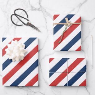 Feuille De Papier Cadeau Patriotique Rouge Blanc et Bleu