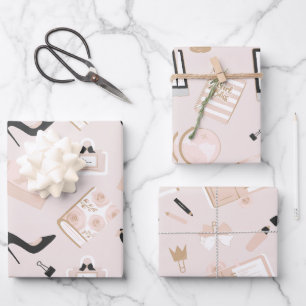 Feuille De Papier Cadeau Patron de fille