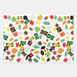 Feuille De Papier Cadeau Pattern de Colorful Autumn Leaves