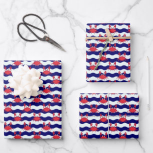 Feuille De Papier Cadeau Patters de Happy Crabs