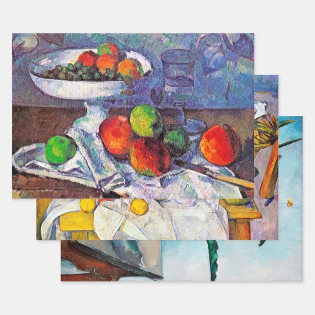 Feuille De Papier Cadeau Paul Cezanne, La Vie Toujours (Lot)