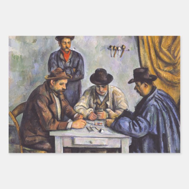 Feuille De Papier Cadeau Paul Cezanne - Les Joueurs De Cartes (Devant)