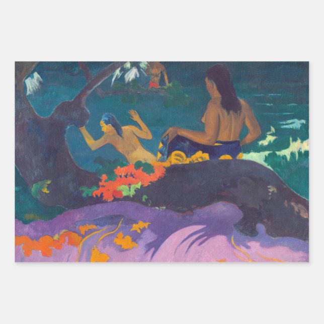 Feuille De Papier Cadeau Paul Gauguin - By the Sea / Fatata te Miti (Devant)