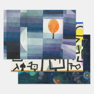 Feuille De Papier Cadeau Paul Klee Messager de l'automne Bleu Moderne Abstr